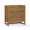 Teamson Home Hatteras Dresser with 3 Rattan Inset Panel Drawers, Natural