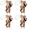 4PK Urban Mouse Lollipop/Pudding Feast Hanging Decor 10cm Brown/White Assorted
