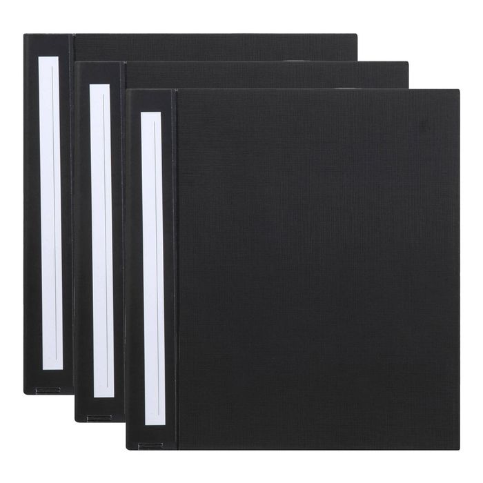 3x Marbig Deluxe Pe 38mm 2d-ring Binder A4 File Organiser Document Holder Black