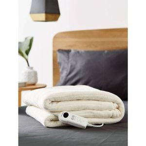 Linen House Plush Electric Polyester Heated Throw 120x160cm - Cream