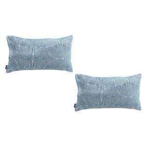 SOGA 2X 35cm Blue Throw Pillows – Geometric Corded
