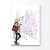 Lady With Red Bag Fashion Store Print 100% Australian Made 90x120cm (Stretched Canvas)
