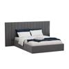 Oikiture Double Bed Frame Gas Lift Base With Storage Oversized Headboard Velvet