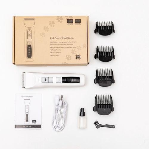 YES4PETS Pet Electric Dog Pet Clipper Kit Blade Set Cat Animal Hair Grooming Cordless White Bunnings Australia