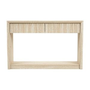 Dreamo Travertine-look Console Table With Ripple Drawer