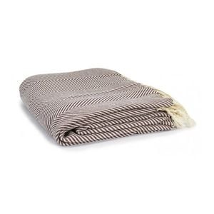 Herringbone Acrylic Throw with Fringe 130 x 180 +10 cm Heather