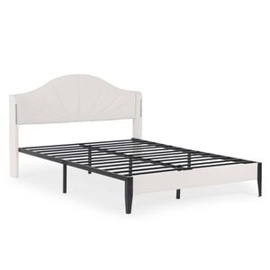 Bellos Living Faux Leather Bed With Touch-sensor Adjustable Led Lights King/brown