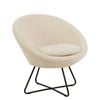 Modern Furniture CENTER 83x70cm Boucle Lounge Arm Chair - Cream