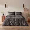 Serene 400tc Bamboo Cotton Sateen Quilt Cover Set Charcoal - King Bed