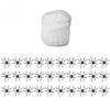 P&P Glow Spider Web Halloween Decor 60g with 30 Fake Spiders for Parties