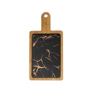 SOGA 33.5cm Black Square Wooden Serving Tray