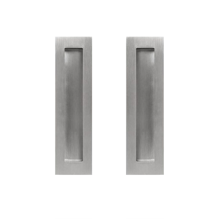 Delf 200mm Stainless Steel Square Flush Pull - 2 Pack