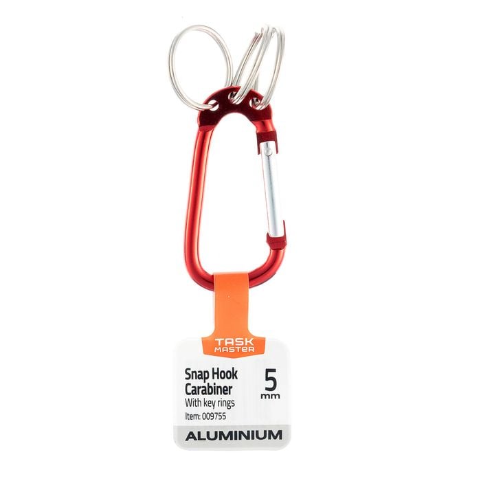 Taskmaster 6mm Aluminium Carabiner with Key Rings
