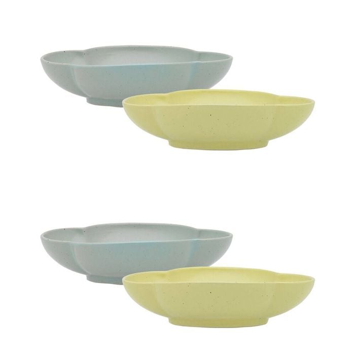 2x 2pc Ecology Matte Glaze Porcelain Bloom Oval Dip Bowls 12 x16cm Midday, Ginko