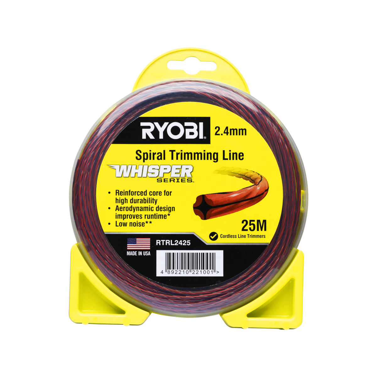 Ryobi 2.4mm 25m Whisper Series Spiral Trimming Line Bunnings Australia