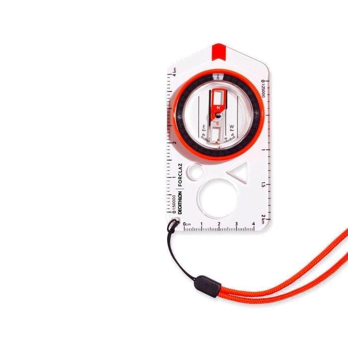 Decathlon - Explorer 500 Baseplate Orienteering And Hiking Compass - Orange - One Size