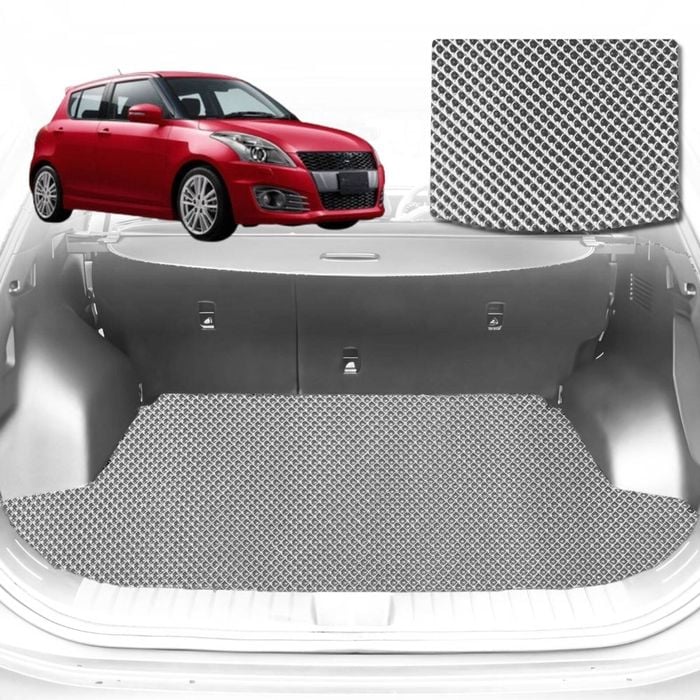 6D Diamond Car Boot Mat for Suzuki Swift 2011-2017-Cargo Mat-Grey-Outback GT