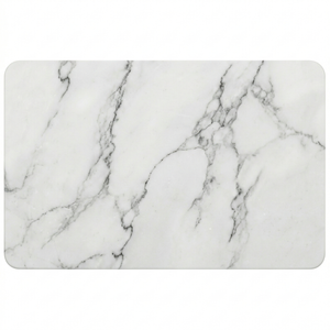 Hard Diatomite Stone Bath/Shower Mat Marble Print Quick Dry Anti Slip - Off White (76x42cm) - Off White | Diatomite | Bath Mat