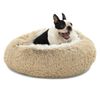 Charlie's Snookie Faux Chinchilla Hooded Donut Calming Dog Bed Cream - Large