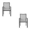 Oro 2pc Set Aluminium Outdoor Dining Chair Charcoal