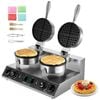 VEVOR Commercial Waffle Maker Dual-Head 2460W Non-Stick Stainless Steel for Restaurant