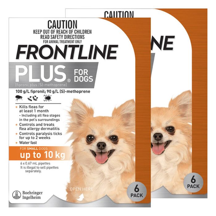 Frontline Plus For Small Dogs Up To 10kg (orange) 12 Pipettes