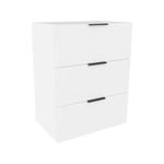 Lugna 768 x 600 x 380mm White 3 Drawer Unit