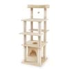 Costway 148cm Cat Tree Kitten Tower Pet Condo House Scratching Post Beige