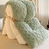CottonMore Winter Warm Comforter Sherpa Fleece Reversible Diamond Plush Blanket 200x230cm -  Green