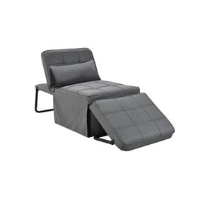 Foret 1-seater Sofa Bed Lounge Ottoman Adjustable Couch Recliner Light Grey