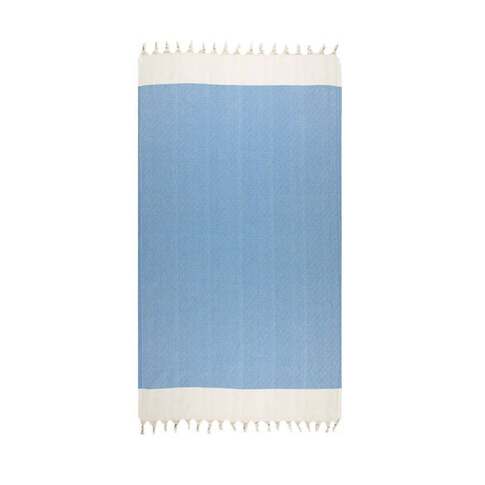 Pale Blue Turkish Beach Towel - 100cm x 160cm