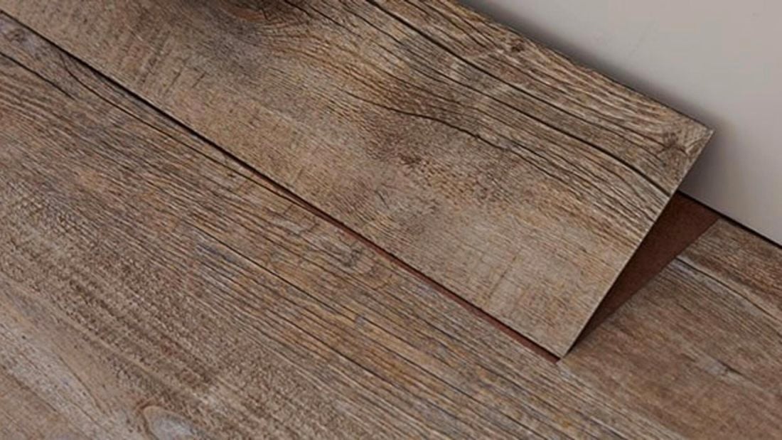 Vinyl plank flooring resembling floorboards