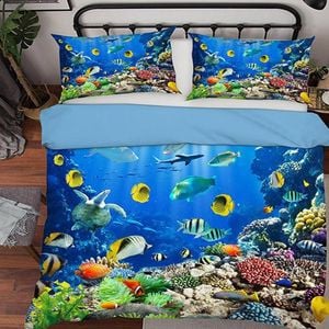 3D Coral Fish School 156 Bedding Set Pillowcases Quilt Duvet Cover Set Queen King
