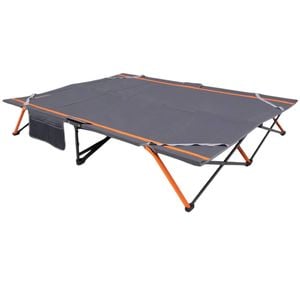 Wildtrak Easy Up 200x144cm Stretcher Outdoor Camping Queen Bed W/ Carry Bag Grey