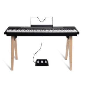 Alesis Recital Home Contemporary 88 Key Digital Piano with Wood Stand Black