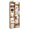 Costway 12-tier Bookcase Wood Display Shelf Natural