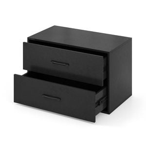 Costway 2-drawer Storage Cabinet Stackable Drawer Chest Side Table - Black