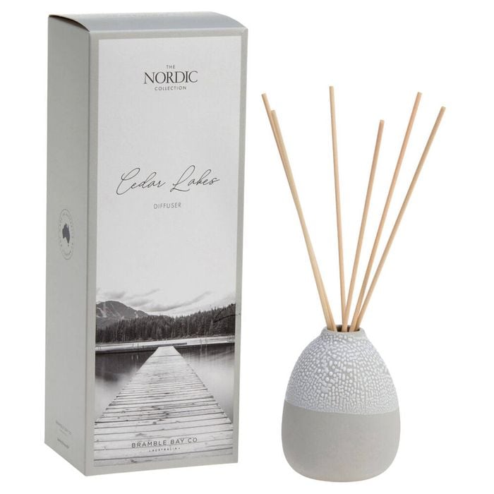 Bramble Bay Nordic Cedar Lakes Diffuser Home Fragrance Grey