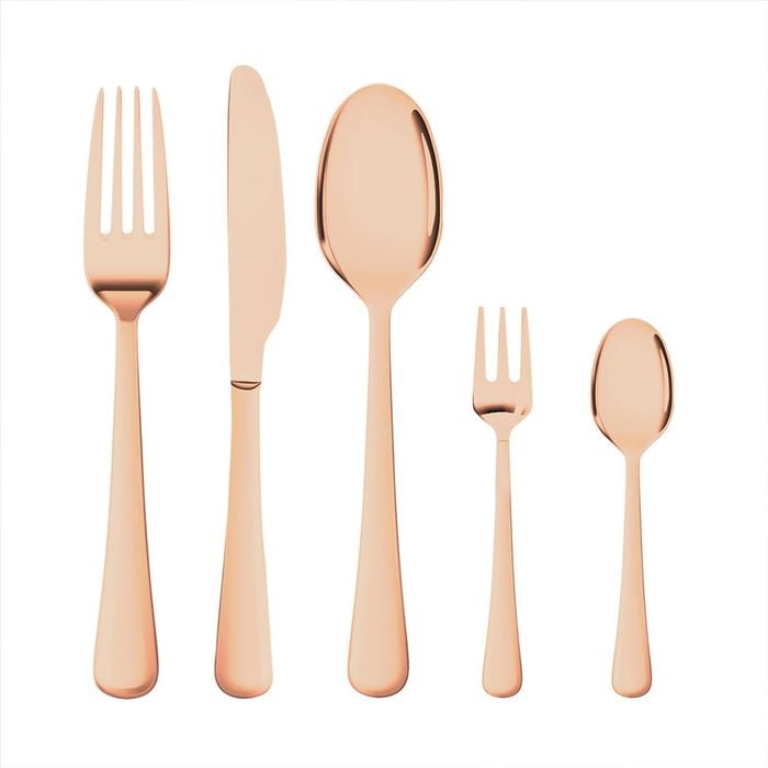 30PCS Stainless Steel Rose Gold Tableware Cutlery Set