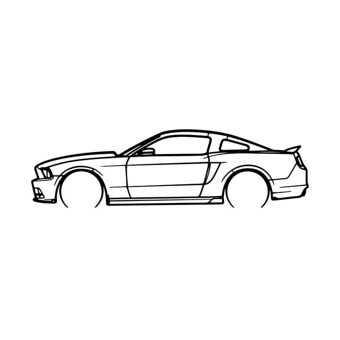 Ignite Laser Ford 2014 Mustang GT Silhouette Metal Wall Art Rustic Metal 15.7inch/40cm