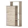 Oikiture Shoe Cabinet Storage 3 Doors Shoes Rack Display Wooden with Shelves