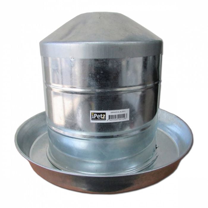 Ipetz Galvanised Non Hanging Ground Dwelling Animal Drinker 9l