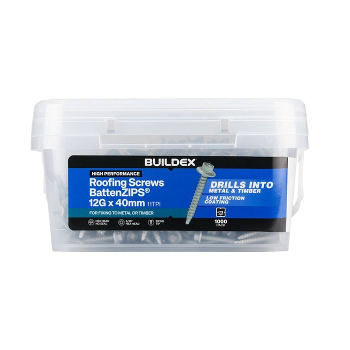 Buildex 12G x 40mm Class 3 BattenZIPS - 1000 Pack
