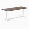 Desky Dual Sit To Stand Jarrah Legno Melamine Desk 180x75cm White Height Adjustable Legs