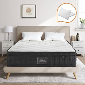 Bedra King Mattress Cool Gel Foam Pocket Spring 34CM with Pillows