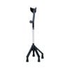 Quad Forearm Crutch - Black, Adjustable Support for Enhanced Stability - Single