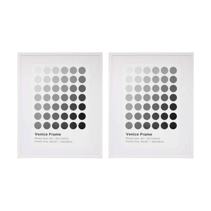 2PK Braz Venice Image Photo Document Display Frame 40x50cm White