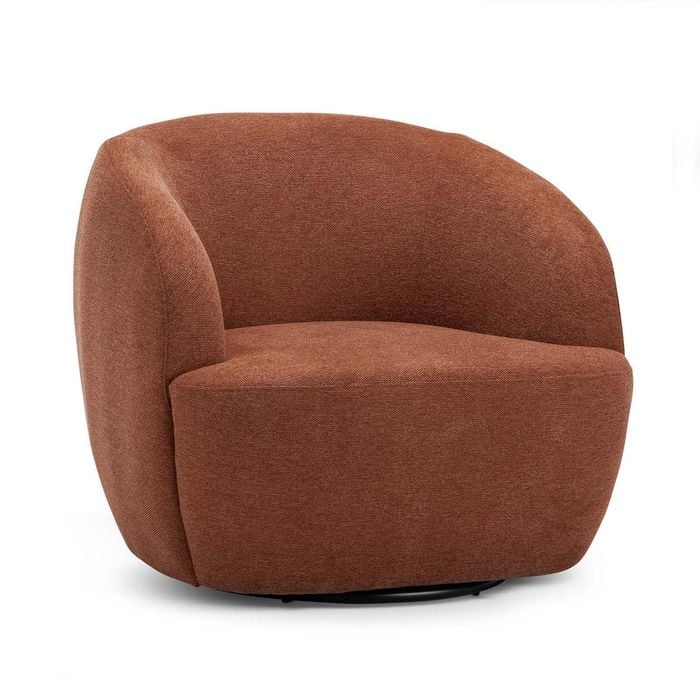 Cuddle Rust Burnt Orange Designer Swivel Armchair