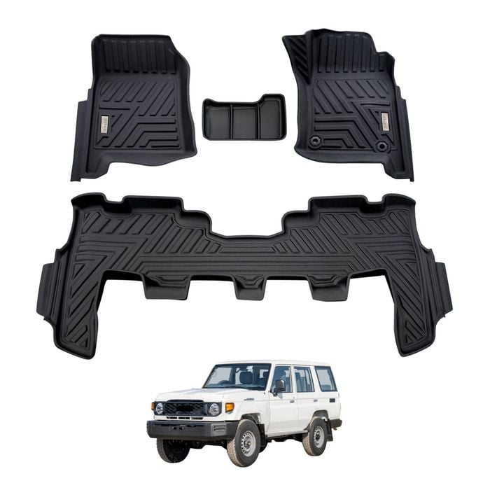 AUSGO Car Floor Mats for Toyota Land Cruiser Landcruiser 76 Series LC76 2023-Onwards All-Weather Floor Liners