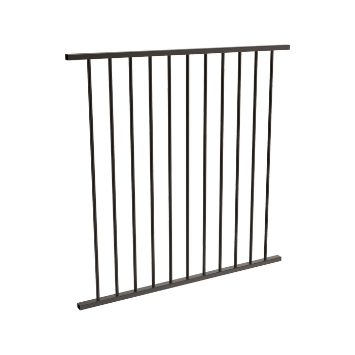 ProtectorAl 350 - 1200 x 1200mm Black Aluminium Flat Top Garden Fence Panel